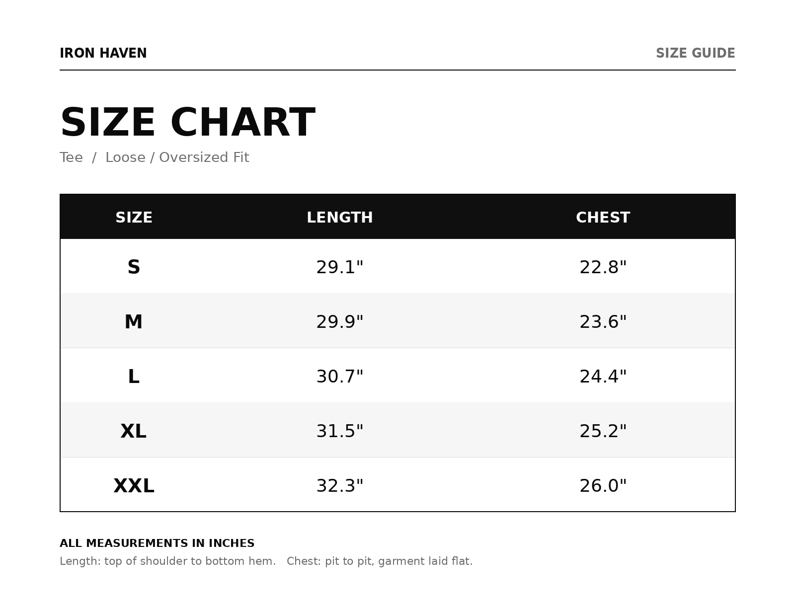 Size Guide